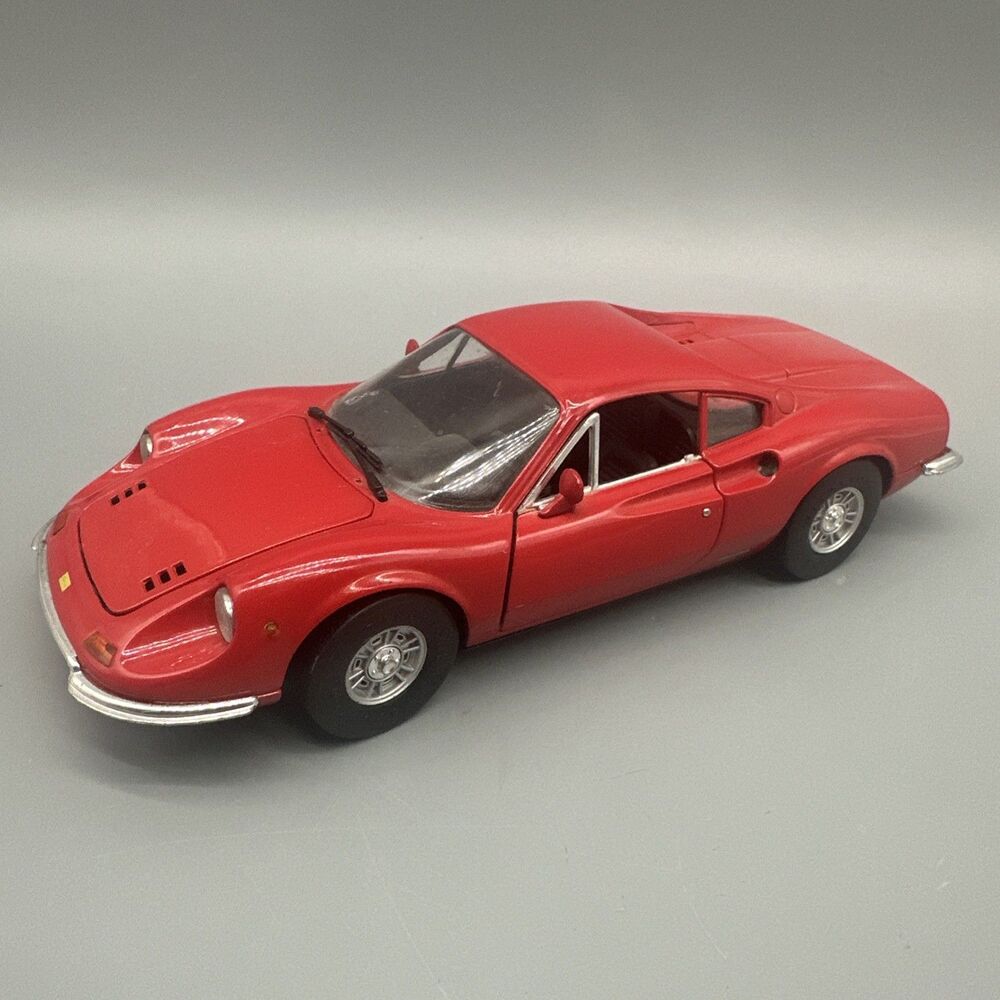 Vintage Anson 1/18 Red Dino 246 GT Ferrari Diecast Metal Model Car